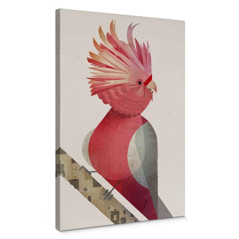 Stampa su tela Braun - Cacatua rosa