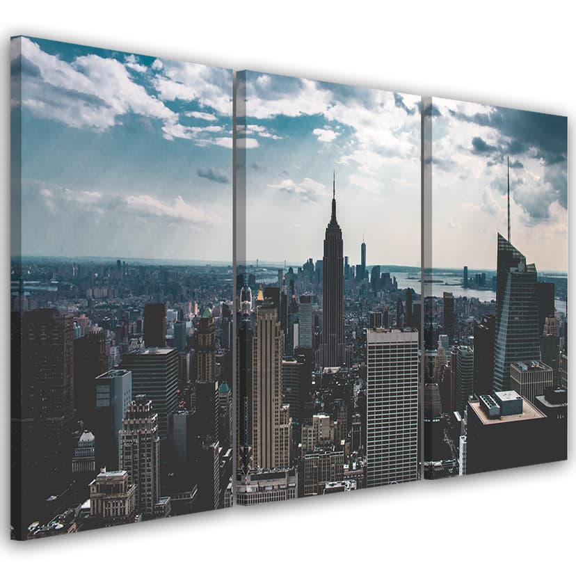 Stampa su tela 3 pezzi, panorama di New York City
