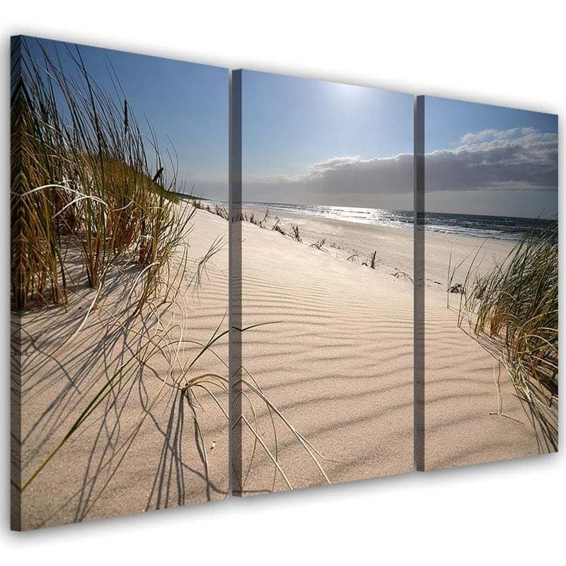 Stampa su tela 3 pezzi, Dune Beach Sea