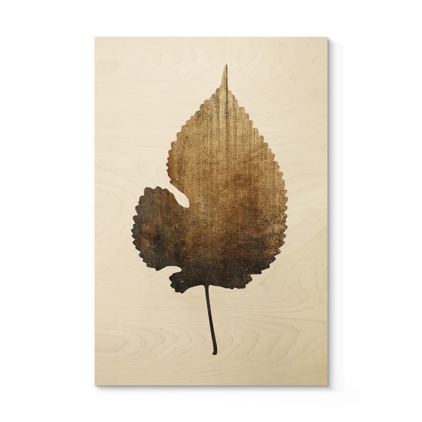 Stampa su legno Kubistika - Foglia oro