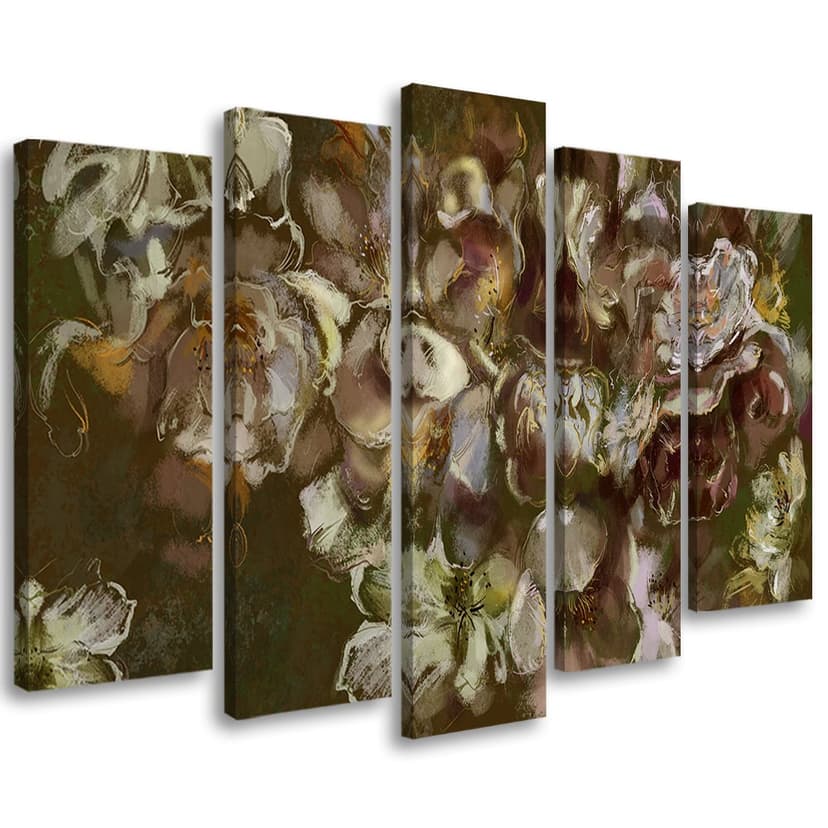Stampa su tela 5 pezzi, fiore di iris