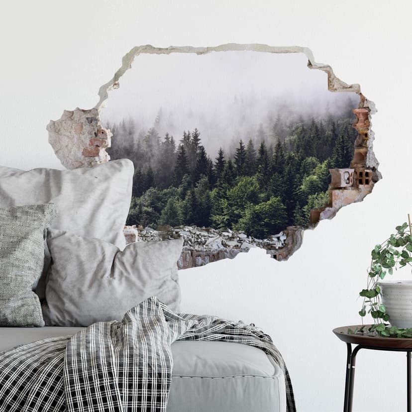 Adesivo murale 3D - Nebbia nella foresta