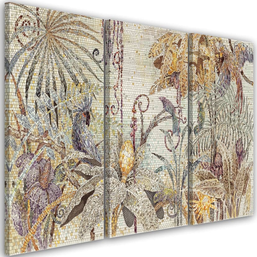 Stampa su tela 3 pezzi Giungla mosaico