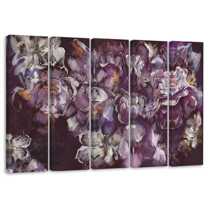 Stampa su tela 5 pezzi, fiore di iris
