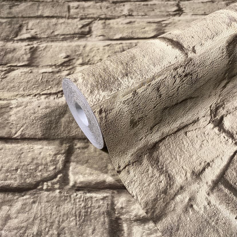 Carta da parati in tessuto non tessuto con effetto pietra 3D effetto pietra marrone