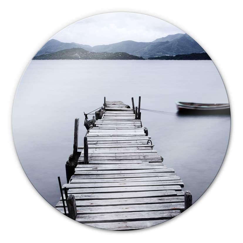 Stampa su vetro - Lago di montagna - tondo