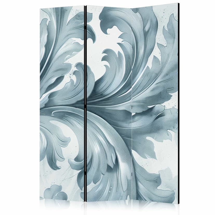 Paravent, Raumteiler freistehend, Trennwand - Stone Baroque Ornaments in Light Shades of Gray and B