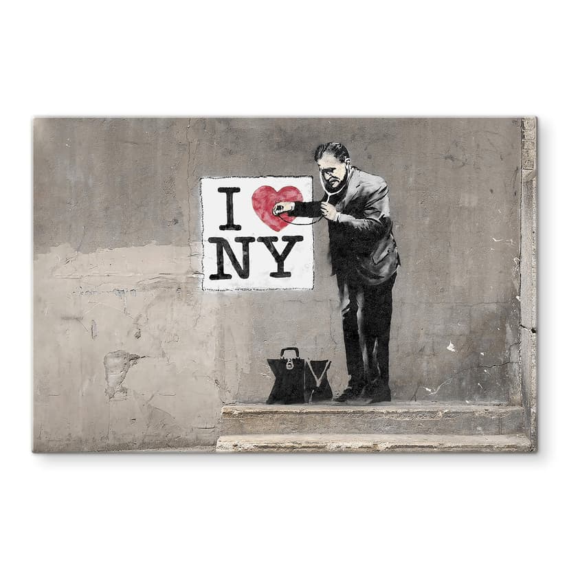 Glasbild Banksy - I love New York