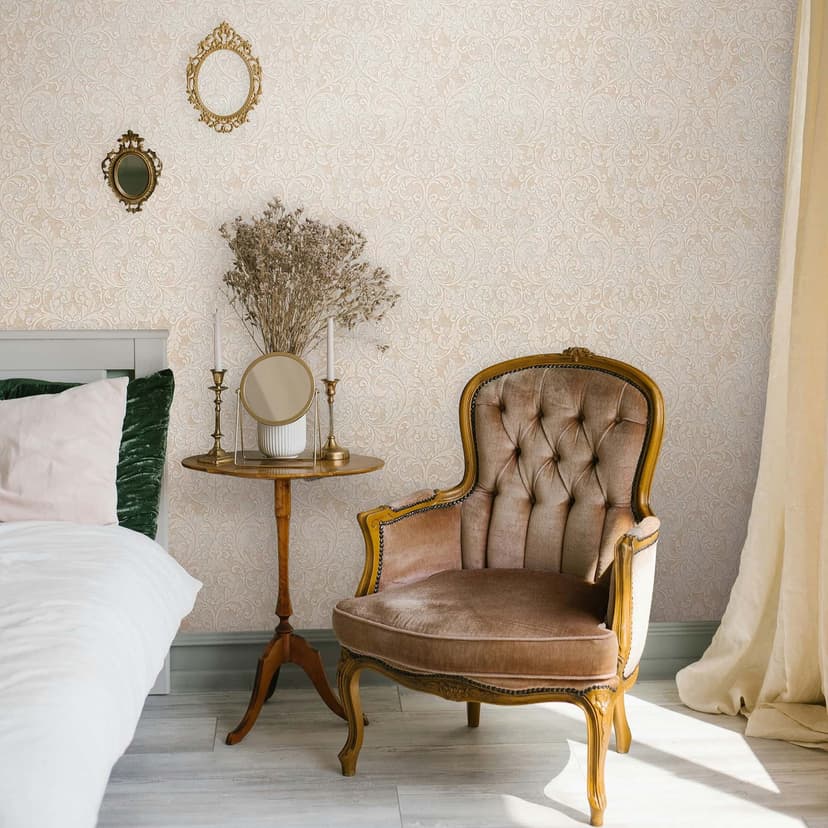 Carta da parati in tessuto non tessuto Ornamental Ornamental Classic opaco in beige