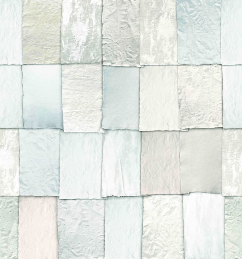 Fotomurale Patchwork look carta in bianco e beige con texture fine 3,4 x 3,18 m