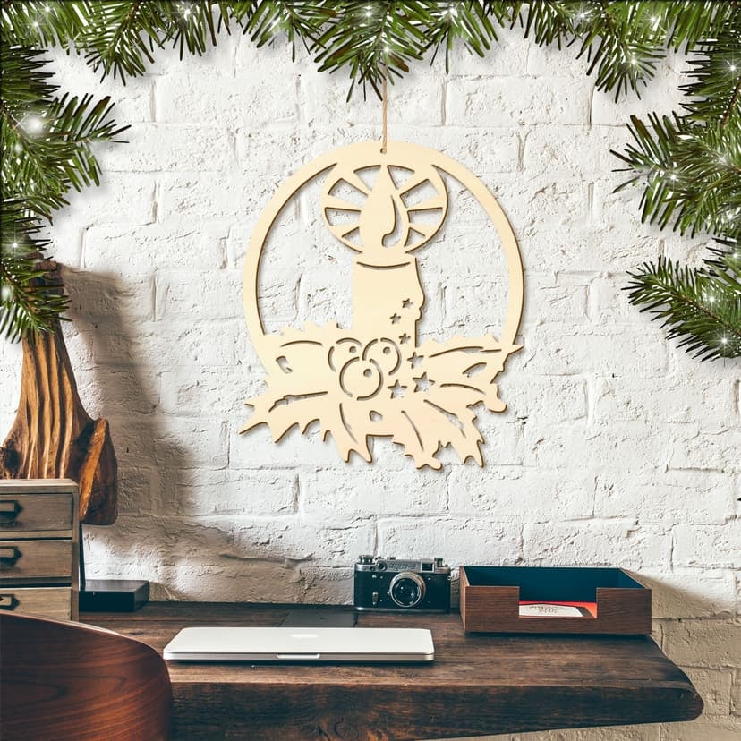 Decoro in legno - Candela