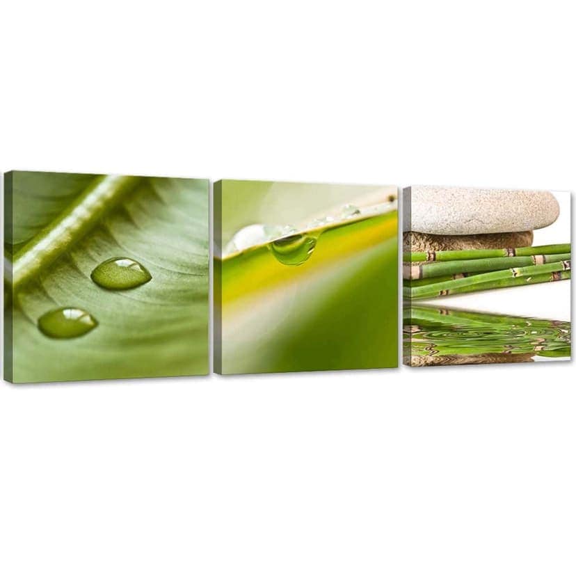 Stampa su tela 3 pezzi, 3 pezzi Nature Zen Leaf