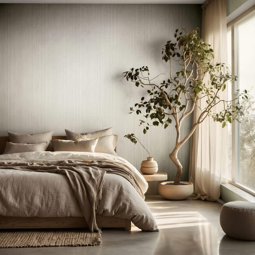 Carta da parati in tessuto non tessuto righe moderne e classiche opache in beige