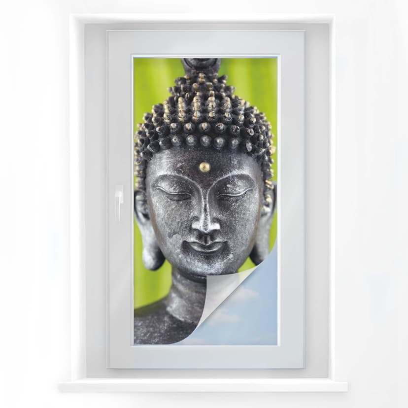 Pellicola adesiva per vetri - Buddha verde (panoramica)