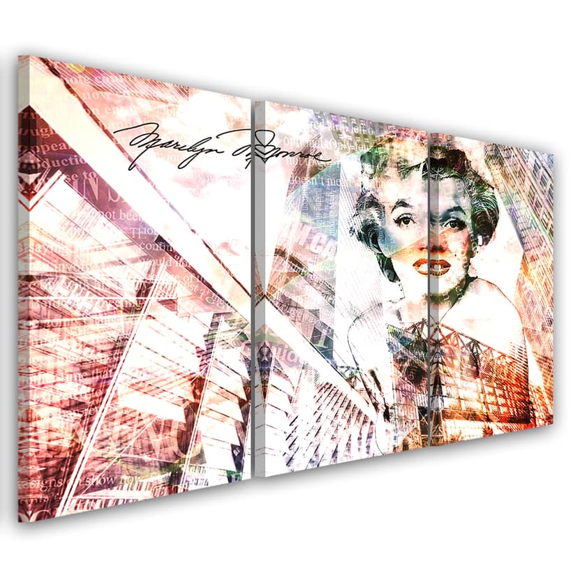 Stampa su tela in 3 parti, Marilyn Monroe