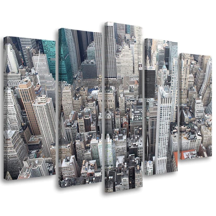 Stampa su tela 5 pezzi, grattacieli di New York City
