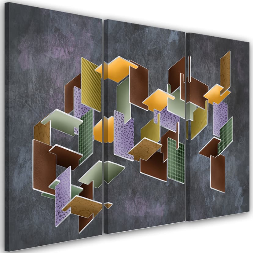 Stampa su tela in 3 parti, puzzle 3D