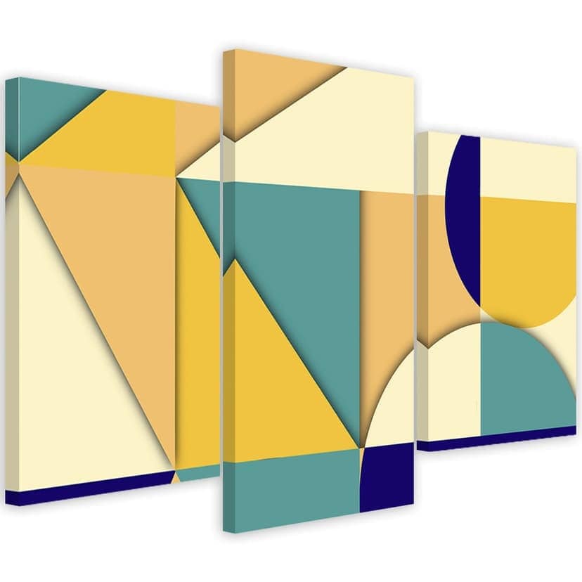Stampa su tela in 3 parti, Forme astratte geometriche