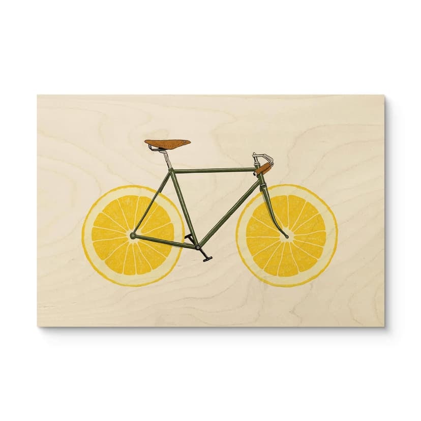 Stampa su legno Bicicletta con limone - Bodart