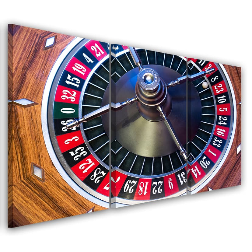 Stampa su tela 3 pezzi, gioco d'azzardo alla roulette poker