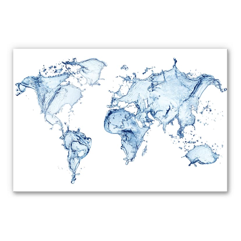 Stampa su vetro acrilico – Mappamondo d'acqua