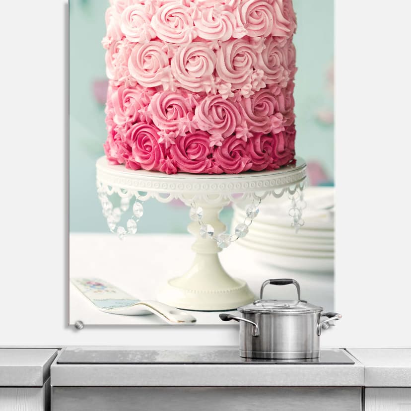 Pannello paraschizzi - Torta di rose - verticale