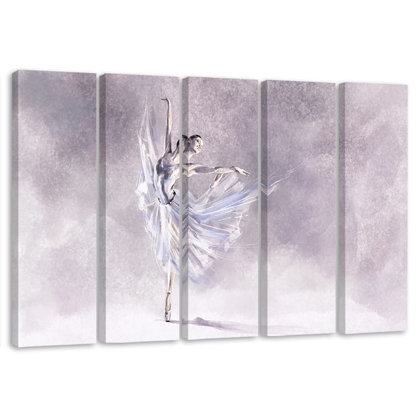 Stampa su tela 5 pezzi, Ballerina Pirouet