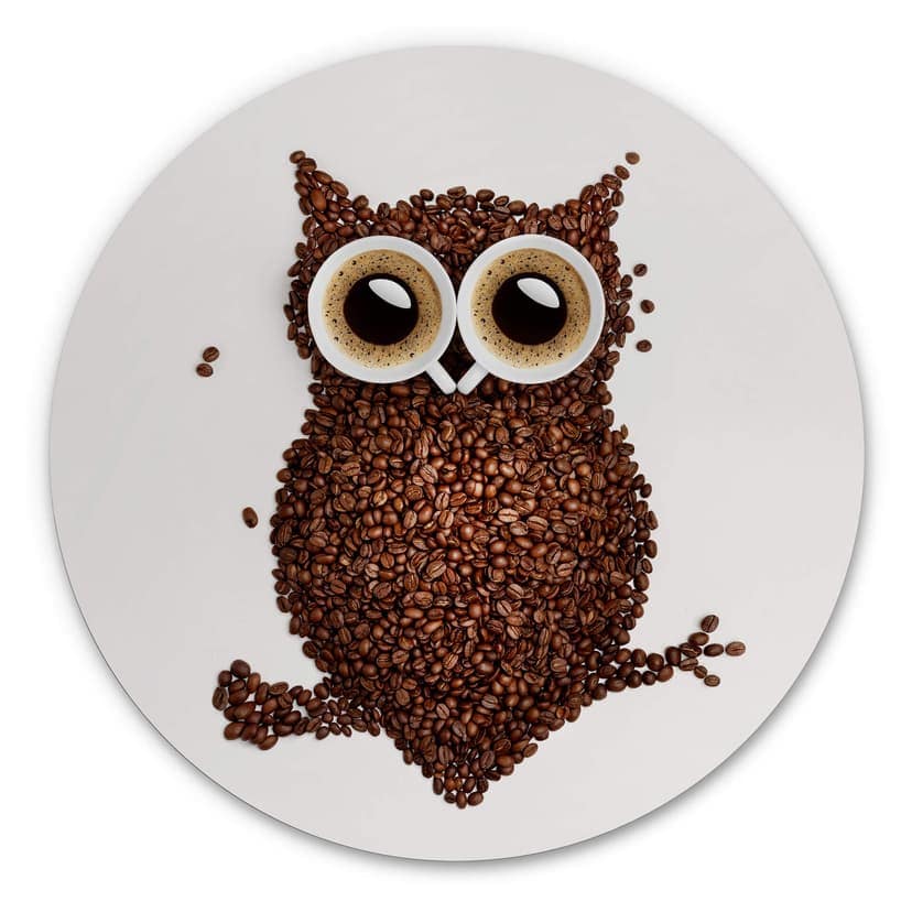Alu-Dibond - Civetta di caffè - tondo