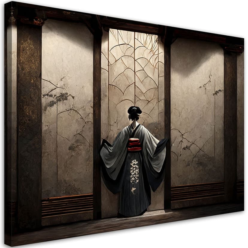 Piatto su tela, Geisha giapponese