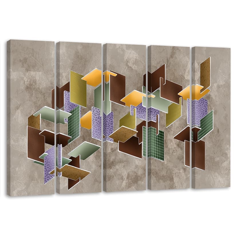 Stampa su tela 5 parti, puzzle 3D