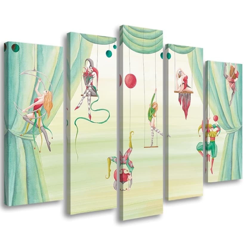 Stampa su tela 5 pezzi, acrobata da circo