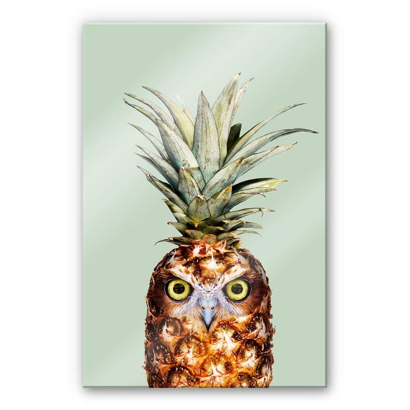 Stampa su vetro acrilico Loose - Gufo ananas