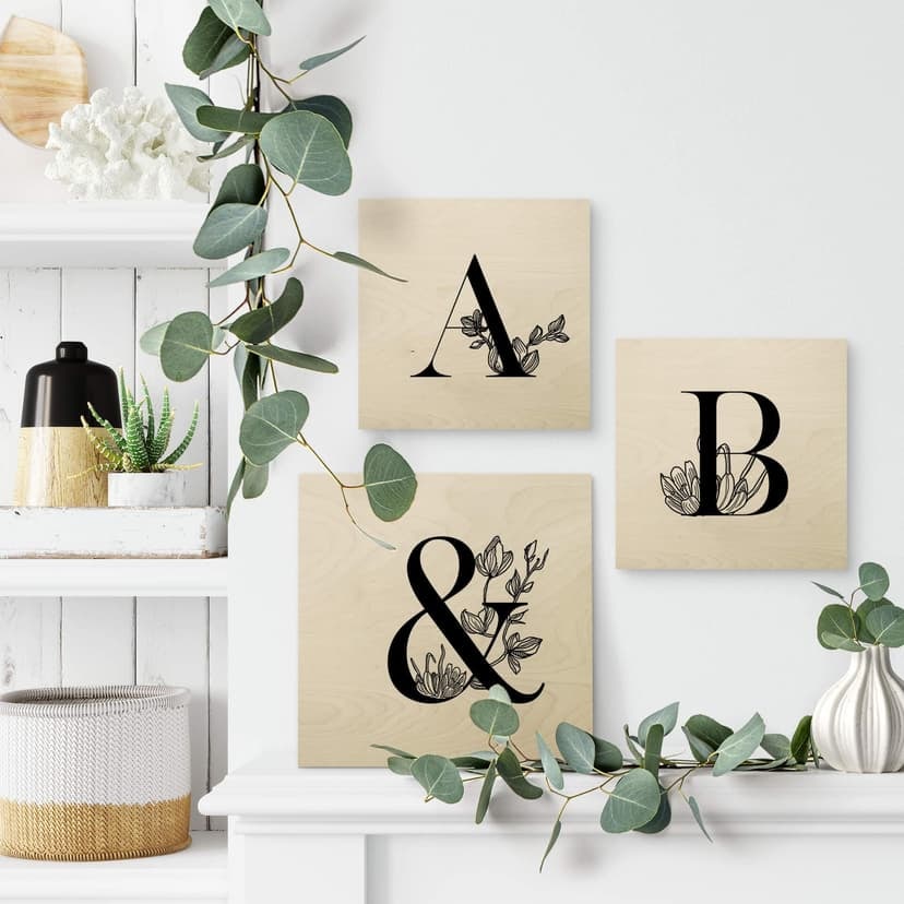 Lettere in legno - Floreali