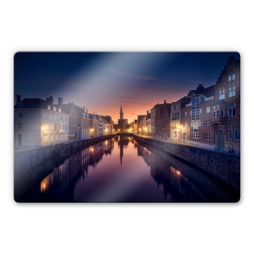 Glasbild  García - Sunset in Brugge