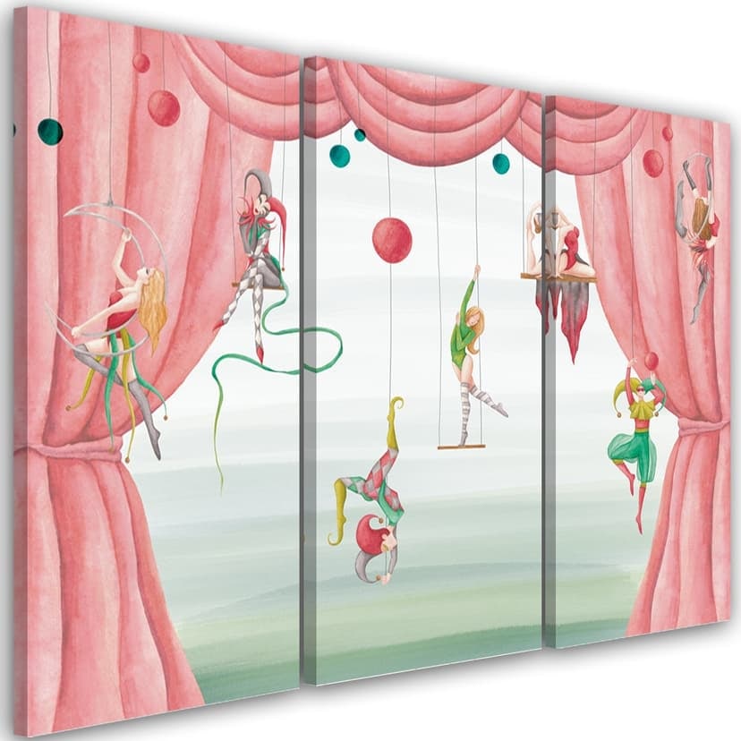 Stampa su tela in 3 pezzi, acrobata del circo
