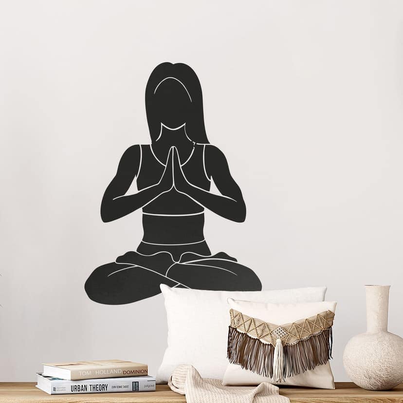 Adesivo murale yoga silhouette di loto unicolore