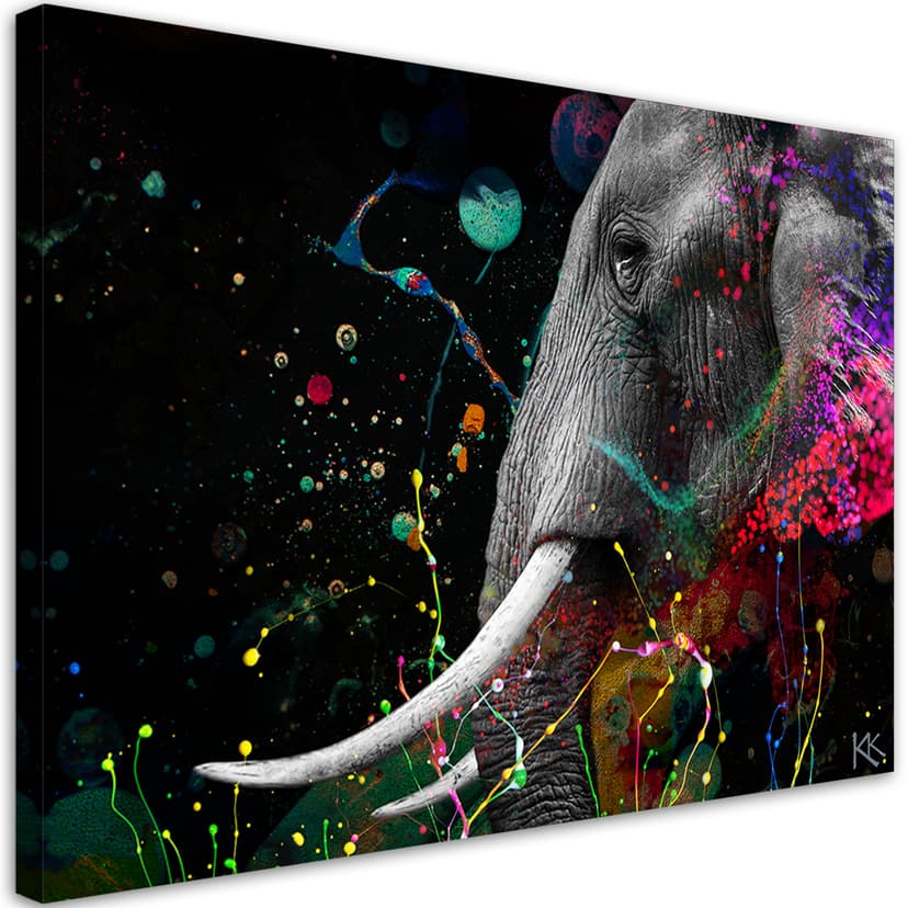 Stampe su tela, elefante africano astratto