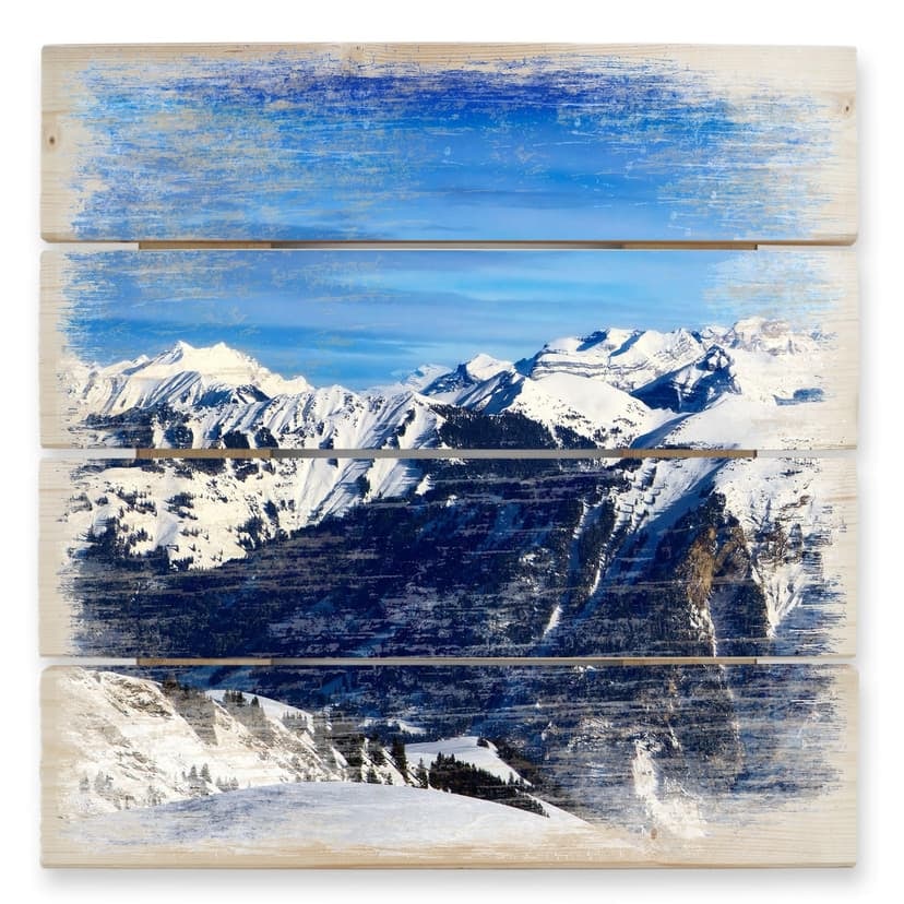 Stampa su legno - Panorama alpino