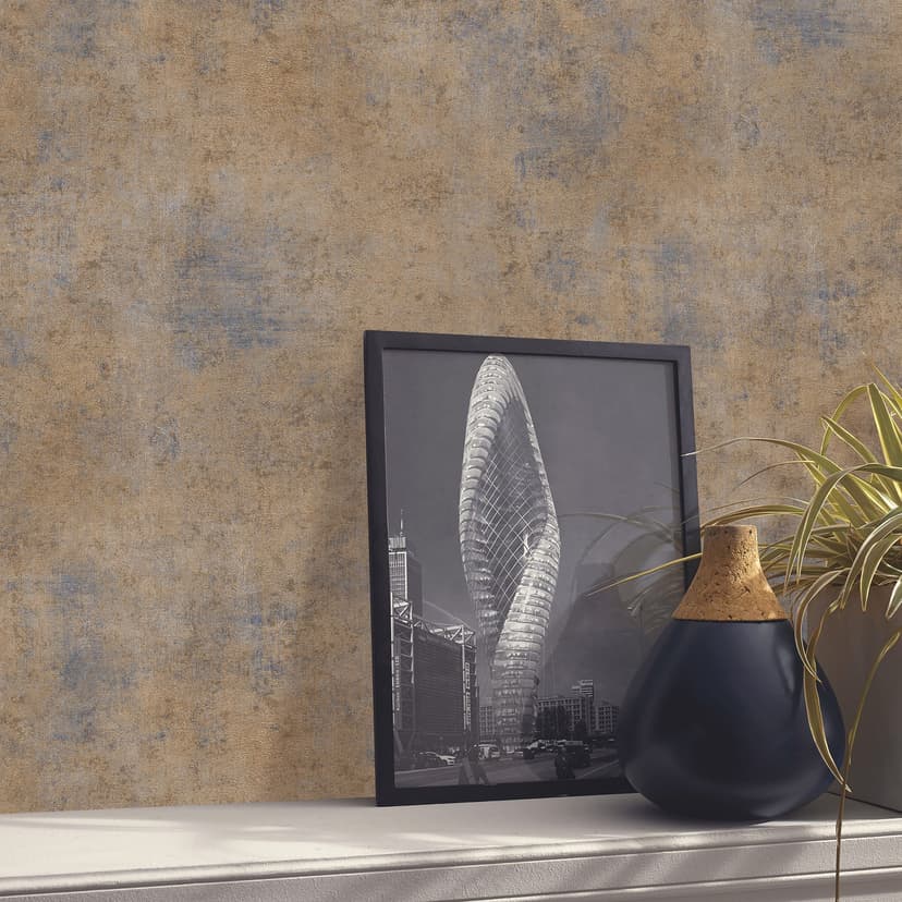 Carta da parati in tessuto non tessuto SHINY CONCRETE Elle Decoration 4, ocra