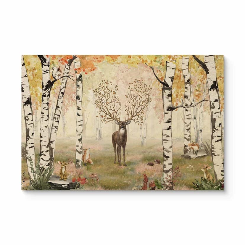 Stampa su legno Kikki Belle - Cervi in autunno