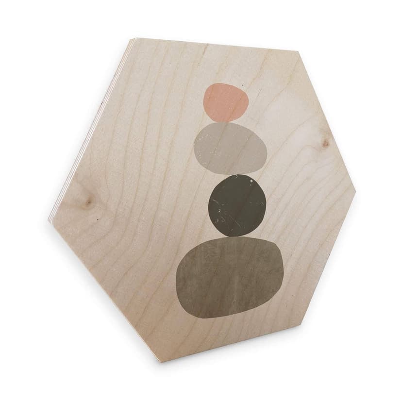 Esagoni in legno Nouveauprints - Sassi