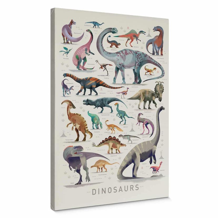 Stampa su tela Braun - Dinosauri