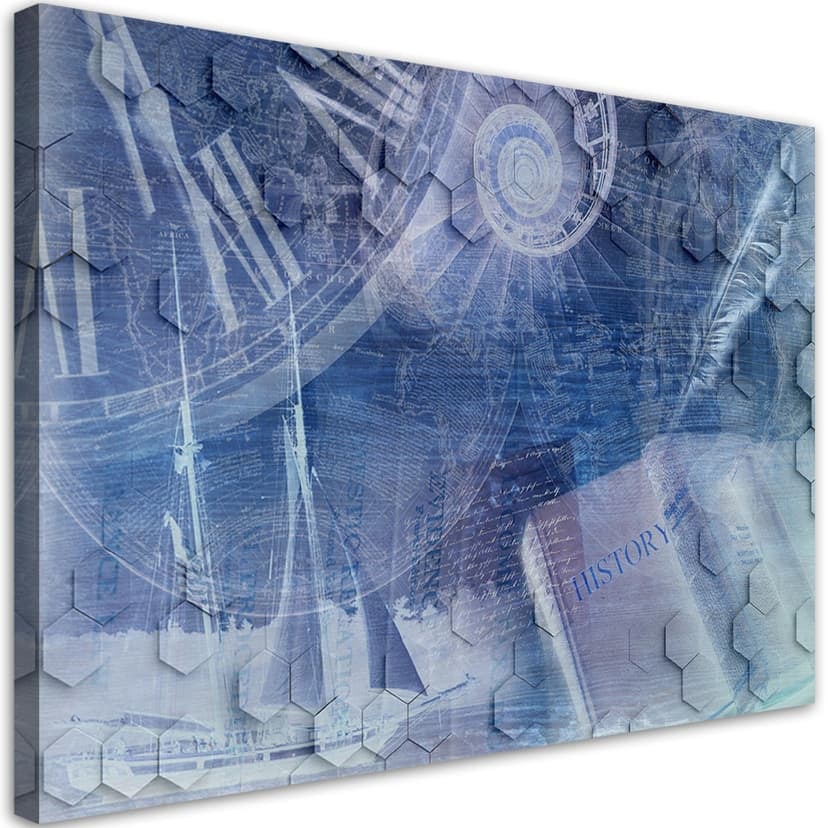 Stampe su tela, blu astratto 3D