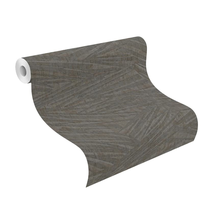 Carta da parati a righe, carta da parati in tessuto non tessuto Sky Lounge grigio metallizzato 10,00x1,06 m
