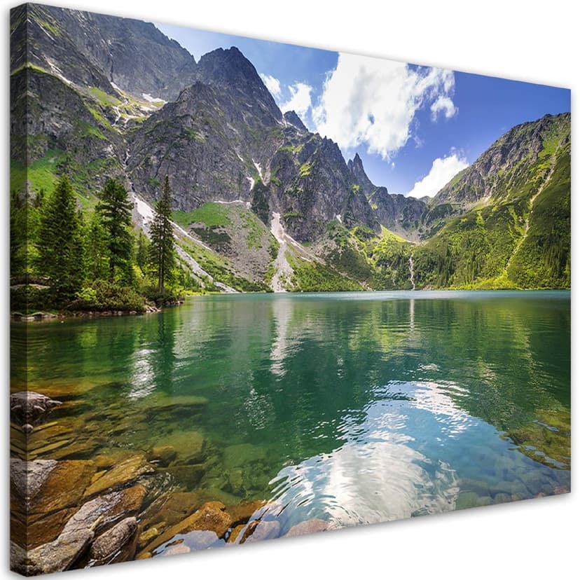 Stampe su tela, lago di montagna alberi Natura