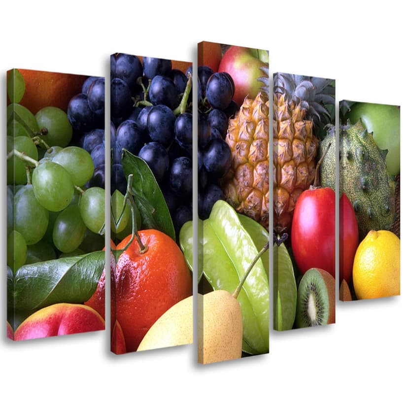 Stampa su tela 5 pezzi Frutta colorata