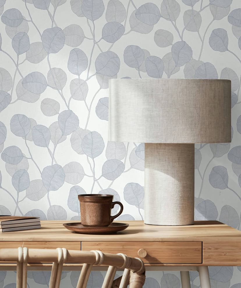 Carta da parati in tessuto non tessuto bianco grigio blu a fiori per il soggiorno camera da letto cucina marburg