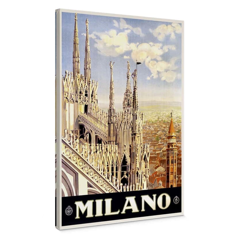 Stampa su tela Vintage Travel - Milano