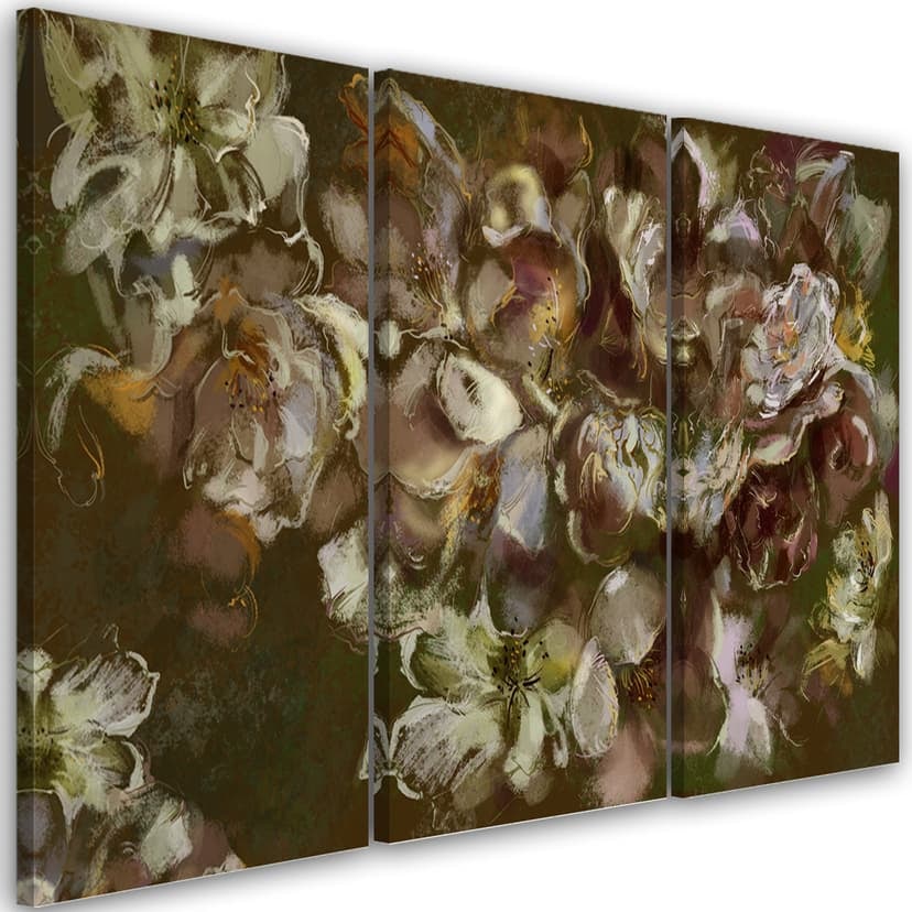 Stampa su tela 3 pezzi, fiore di iris