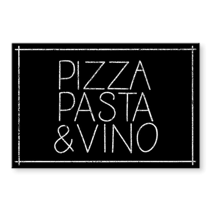 Stampa su vetro acrilico Pizza Pasta & Vino